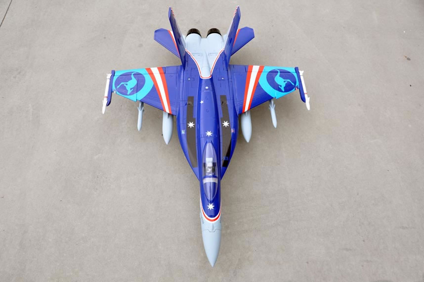 Blue color F/A-18E Hornet V2 90mm EDF Thrust Vectoring Jet