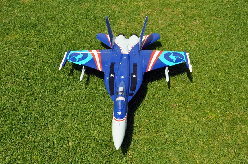 Blue color F/A-18E Hornet V2 90mm EDF Thrust Vectoring Jet