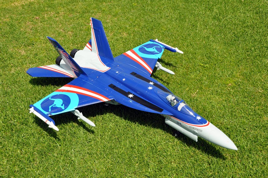 Blue color F/A-18E Hornet V2 90mm EDF Thrust Vectoring Jet