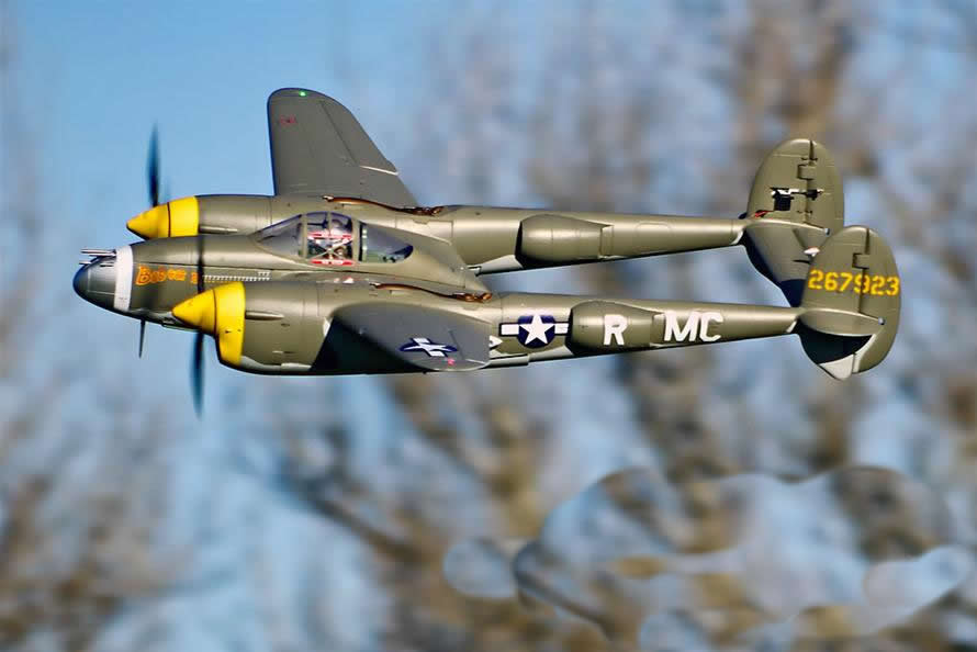 FlightLine RC P-38L Lightning Allied Green  RC Airplane