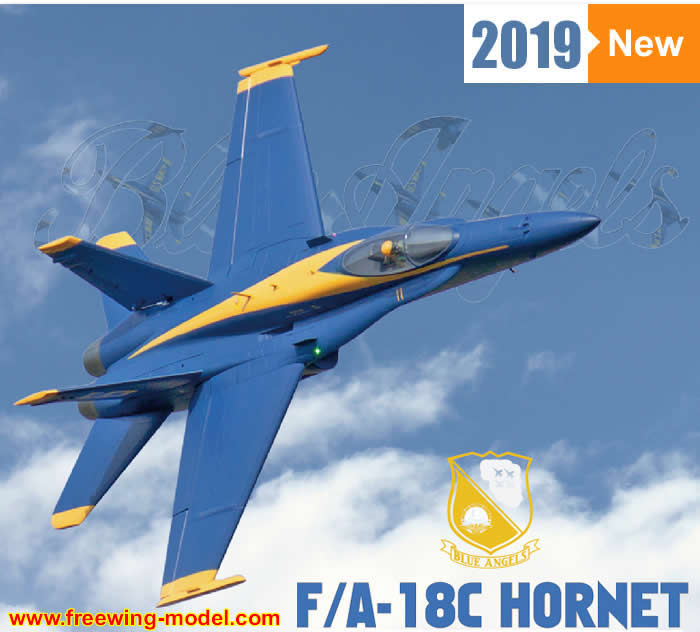 >Freewing F/A-18C Hornet Blue Angels 90mm EDF Jet PNP RC Airplane