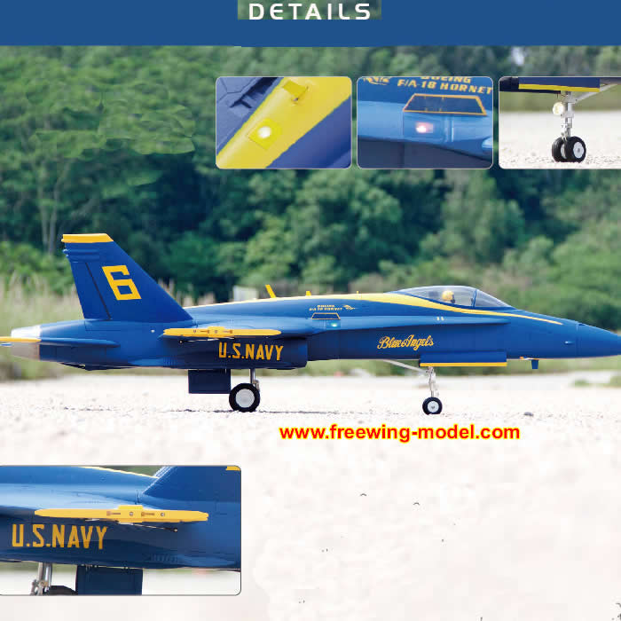 >Freewing F/A-18C Hornet Blue Angels 90mm EDF Jet PNP RC Airplane