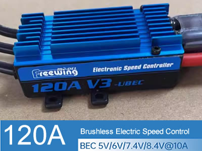 Freewing 120A V3 ESC Brushless Speed Control with  Reverse Brake Function