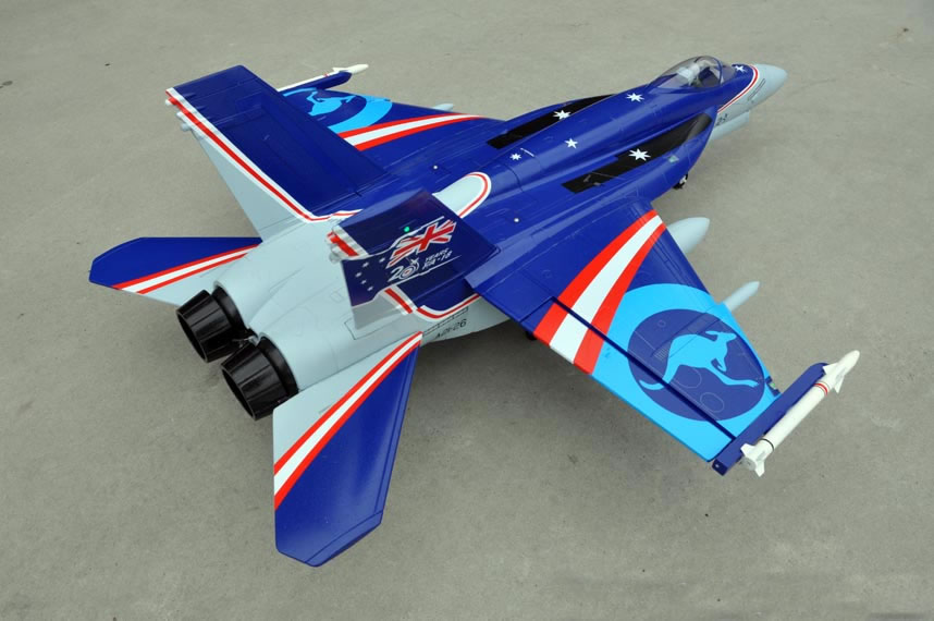 Blue color F/A-18E Hornet V2 90mm EDF Thrust Vectoring Jet