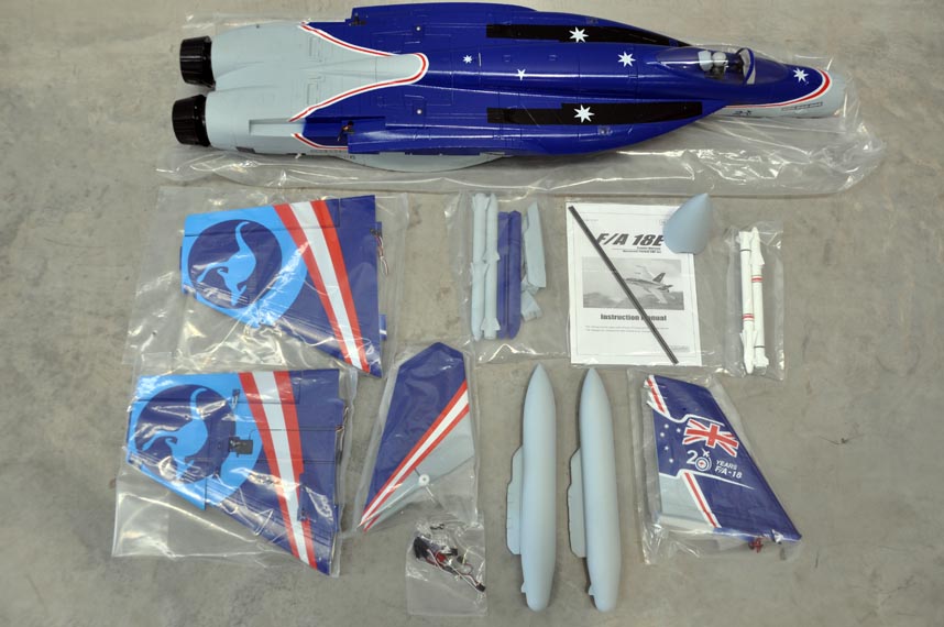 Blue color F/A-18E Hornet V2 90mm EDF Thrust Vectoring Jet
