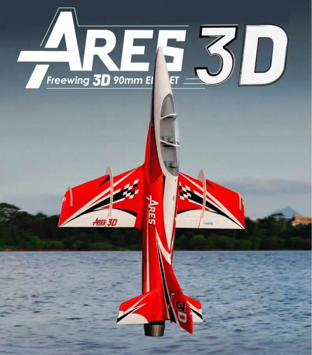 Freewing Ares 3D 90mm  EDF Sport Jet flight demo unboxing review
