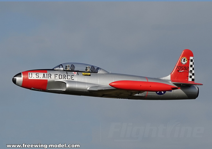 Freewing T-33 Shooting Star USAF 80mm EDF Jet ARF Plus Servos RC Airplane