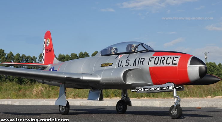 Freewing T-33 Shooting Star USAF 80mm EDF Jet ARF Plus Servos RC Airplane