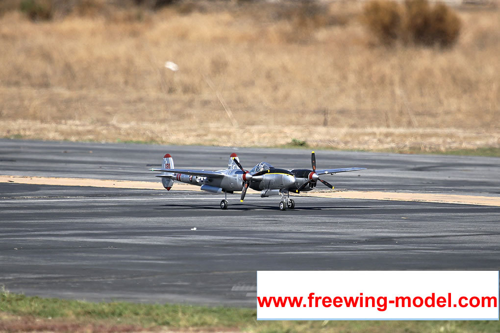 FlightLine RC P-38L Lightning Pacific Silver 1600mm (63 inch) Wingspan - PNP RC Airplane