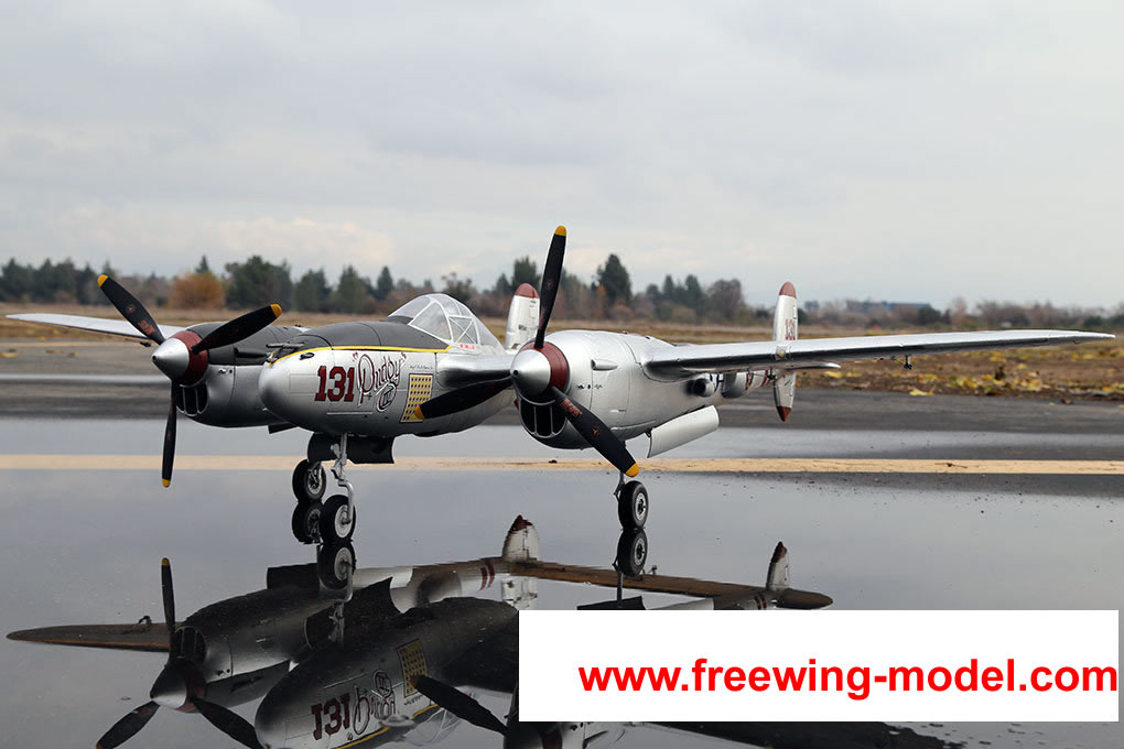 FlightLine RC P-38L Lightning Pacific Silver 1600mm (63 inch) Wingspan - PNP RC Airplane