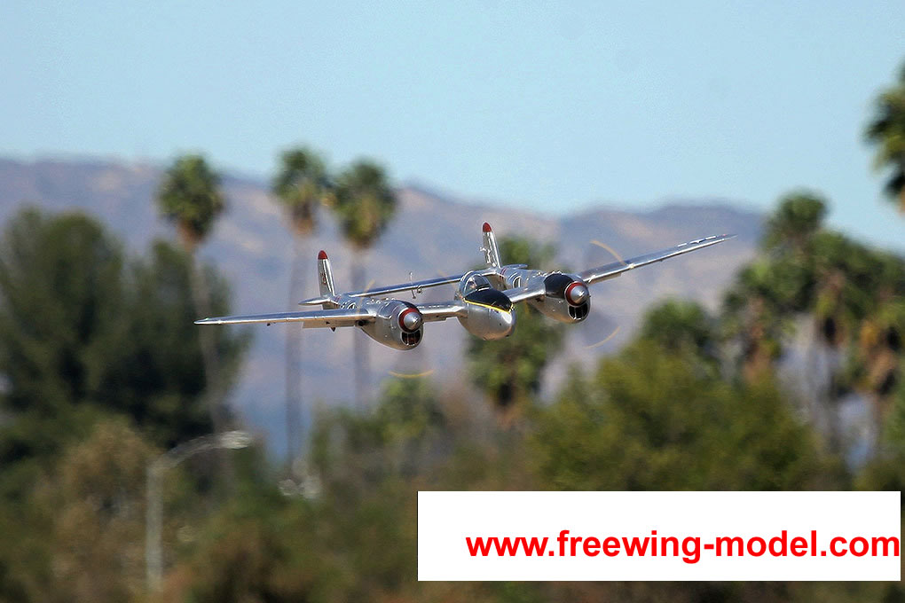 FlightLine RC P-38L Lightning Pacific Silver 1600mm (63 inch) Wingspan - PNP RC Airplane