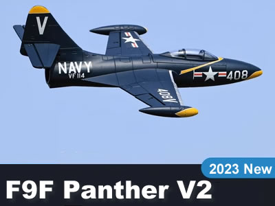 Freewing F9F Panther V2 64mm 4S Blue EDF PNP RC Airplan